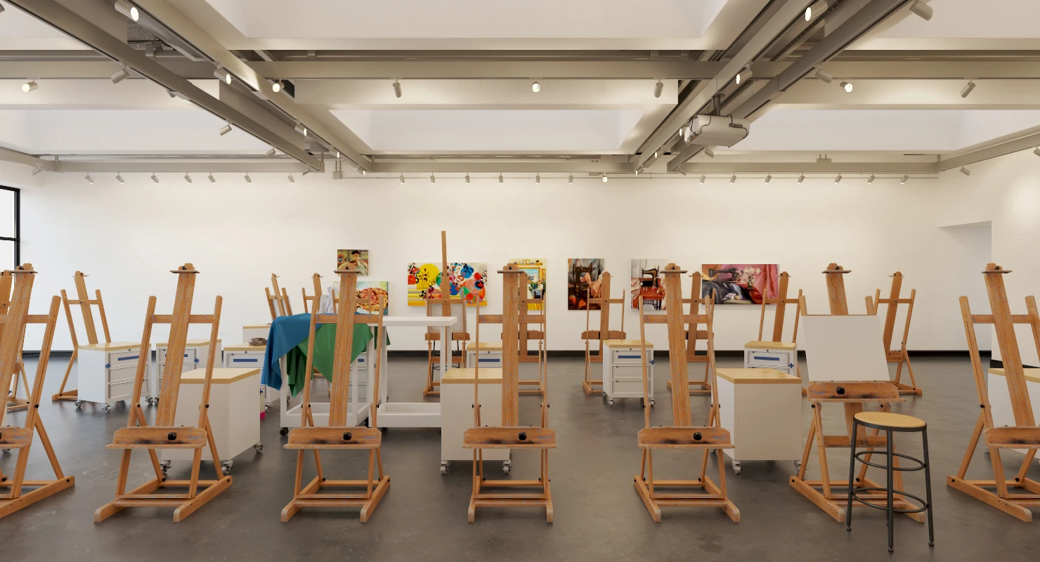 Studio Arts Space Interior Scene 3D Model_04